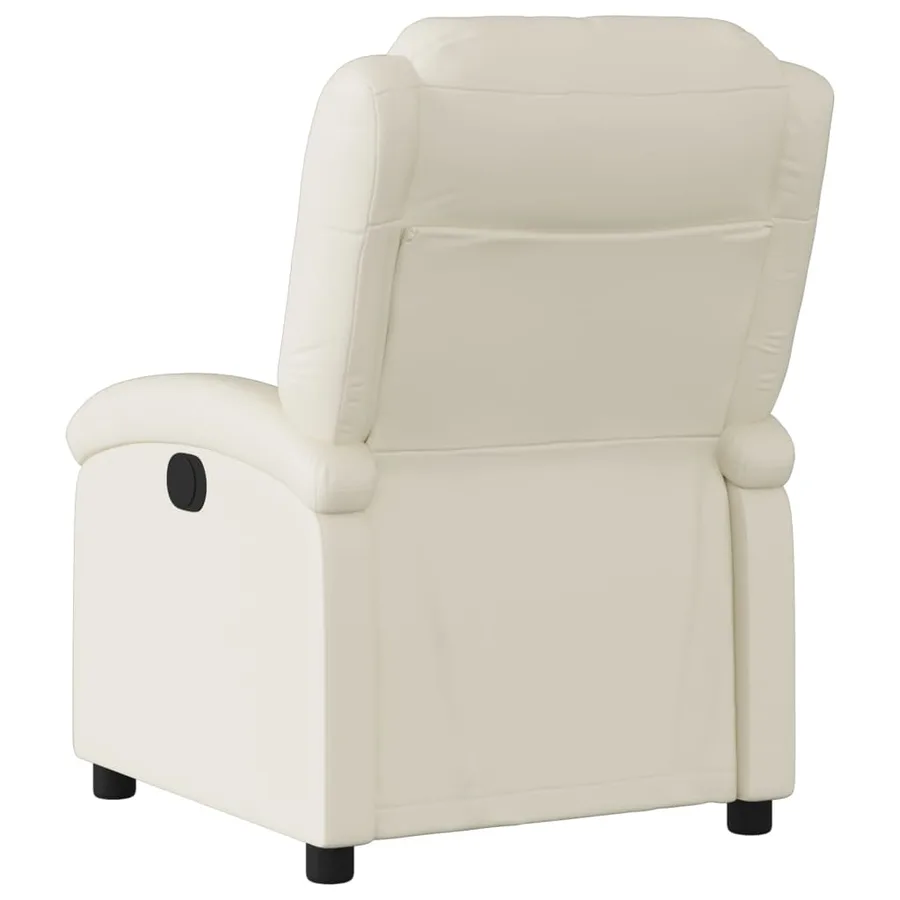 Fauteuil inclinable crème similicuir - 3