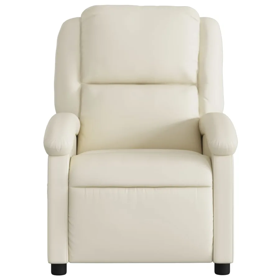 Fauteuil inclinable crème similicuir - 6