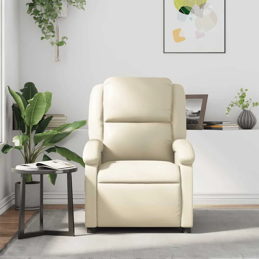 Fauteuil inclinable Crème Similicuir - 3