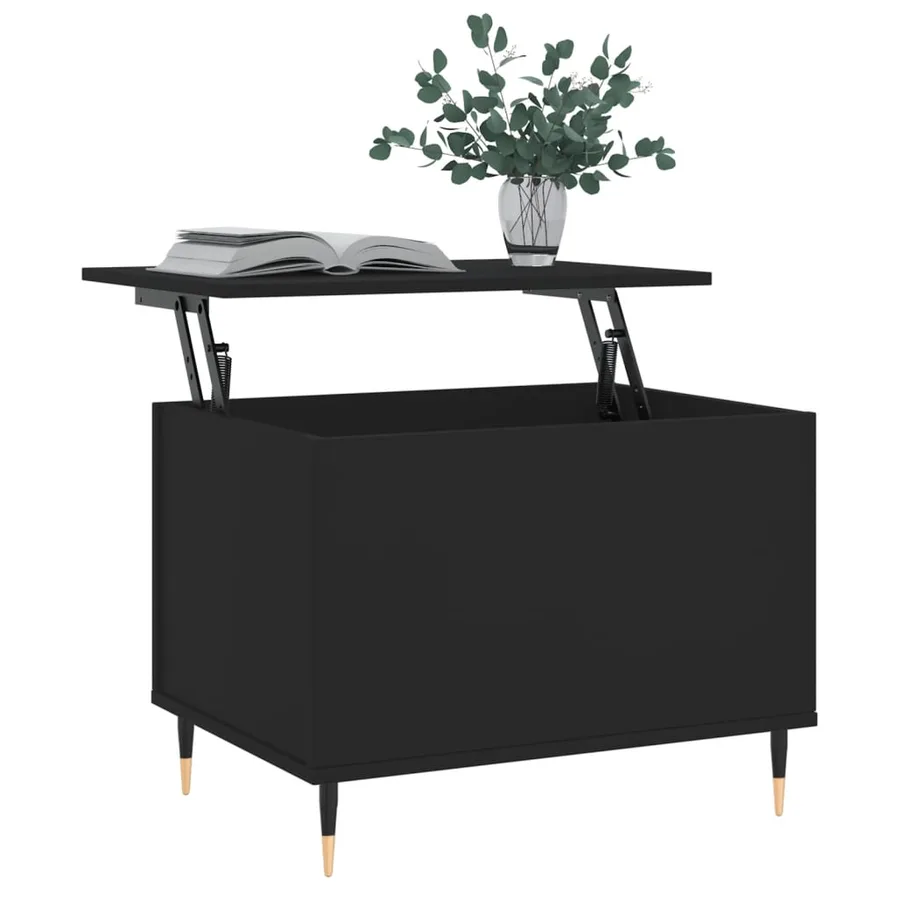Table basse Noir 60x44,5x45 cm Bois d'ingénierie - 4