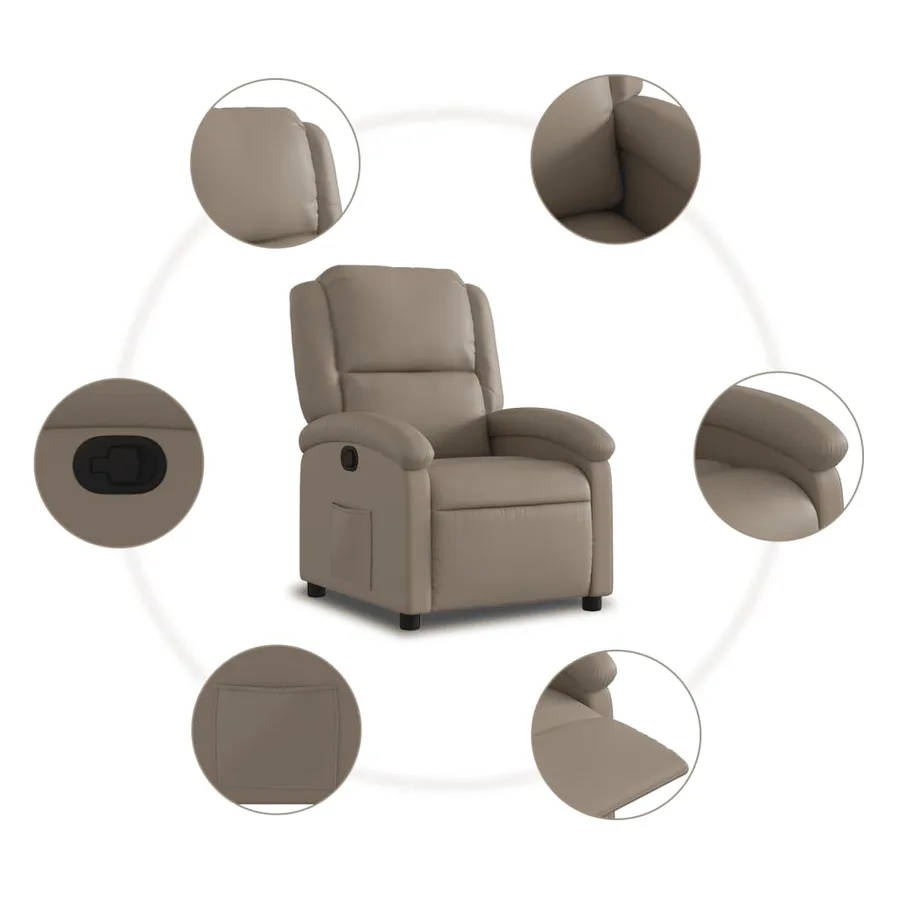 Fauteuil inclinable Cappuccino Similicuir - 7