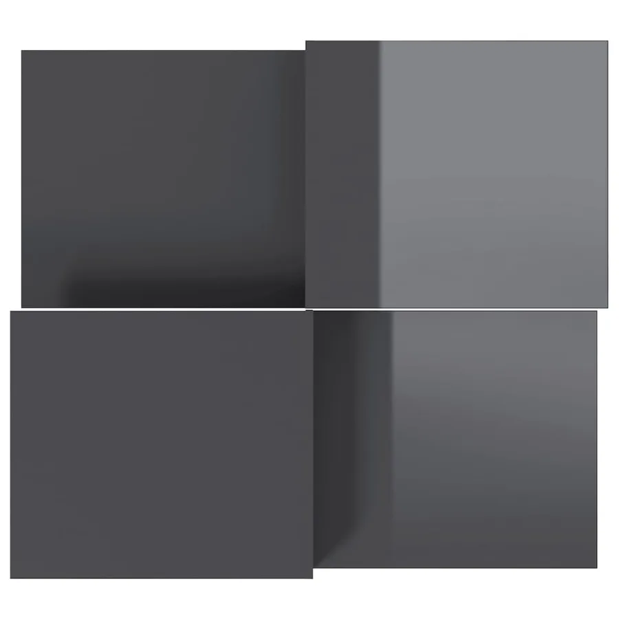 Tables basses 2 pcs gris brillant bois d'ingénierie - 6