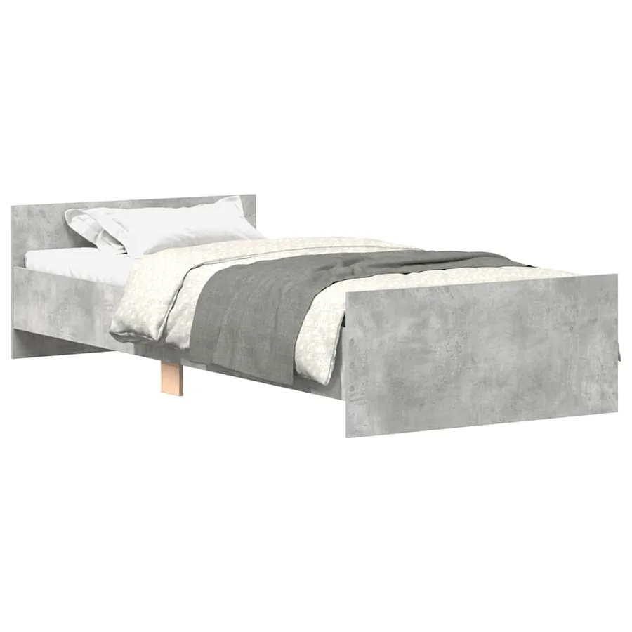 Cadre de lit sans matelas gris béton 90x200 cm - 2