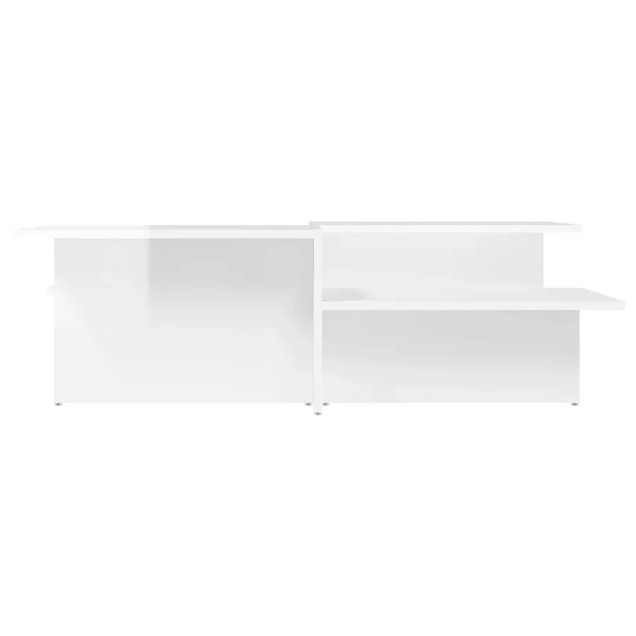 Tables basses 2 pcs blanc brillant bois d'ingénierie - 4