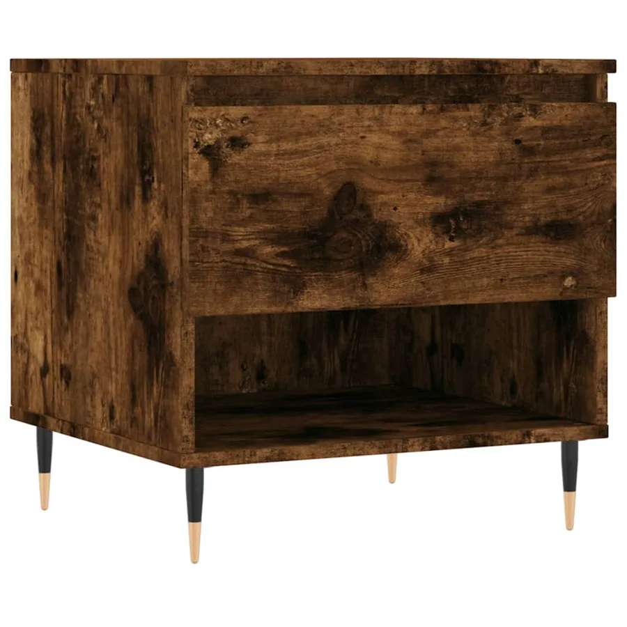 Tables basses 2 pcs chêne fumé 50x46x50 cm bois d'ingénierie - 5