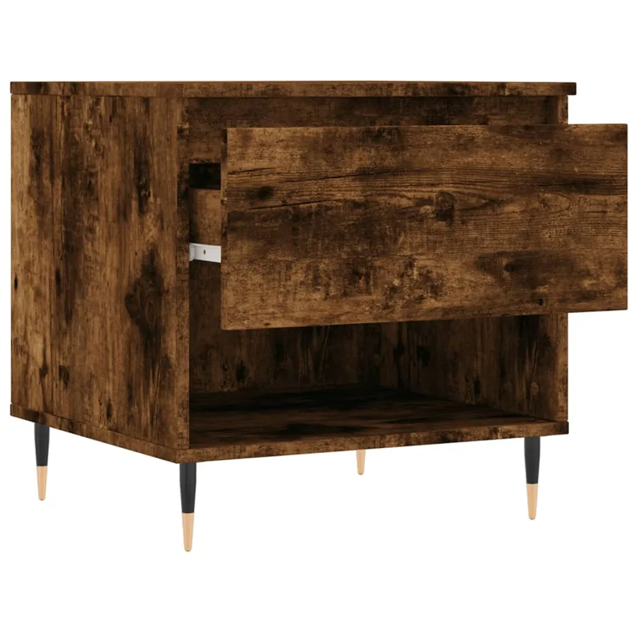 Tables basses 2 pcs chêne fumé 50x46x50 cm bois d'ingénierie - 7