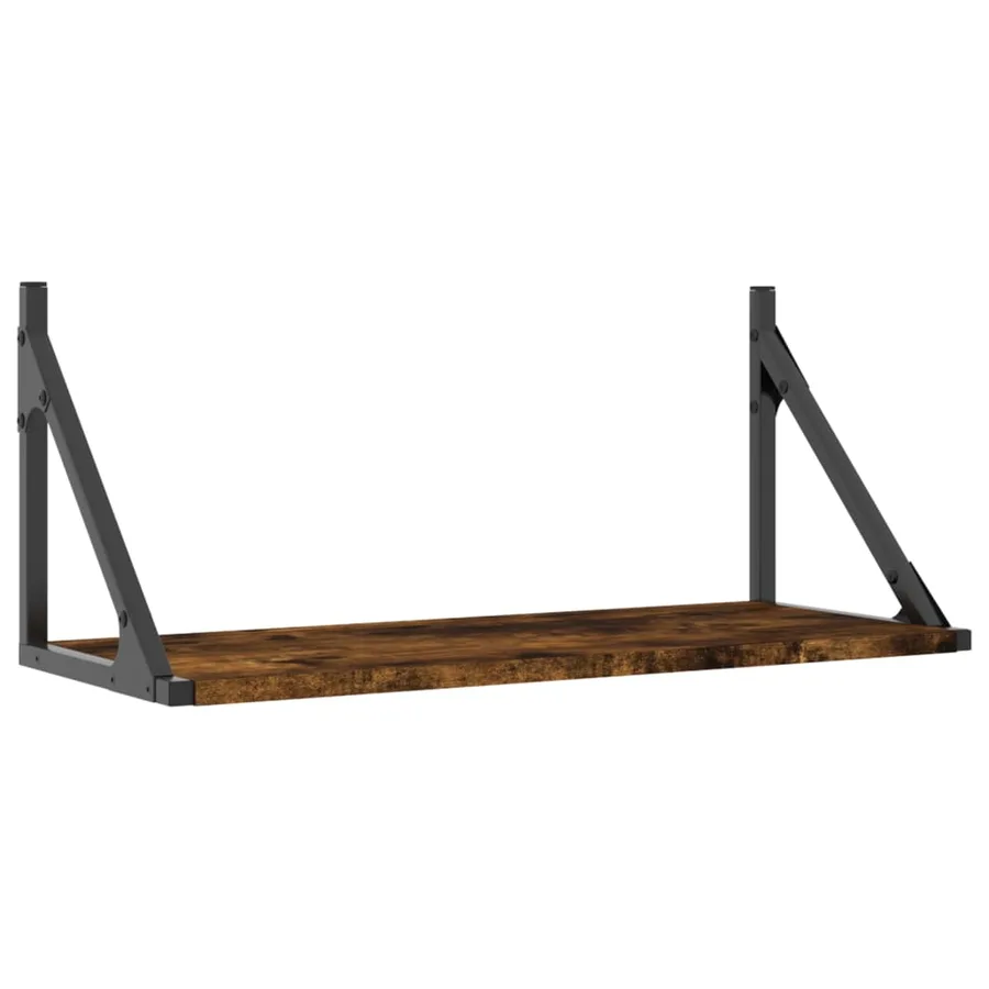 Étagères murales 2pcs chêne fumé 60x25x25,5cm bois d'ingénierie - 4