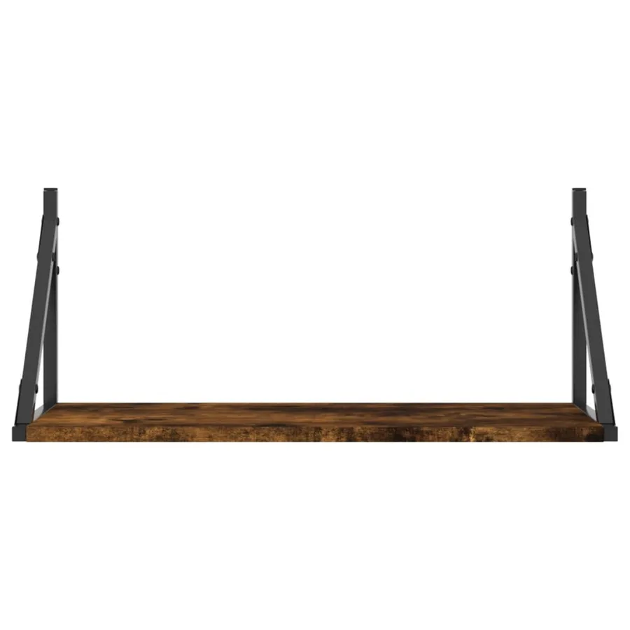 Étagères murales 2pcs chêne fumé 60x25x25,5cm bois d'ingénierie - 5