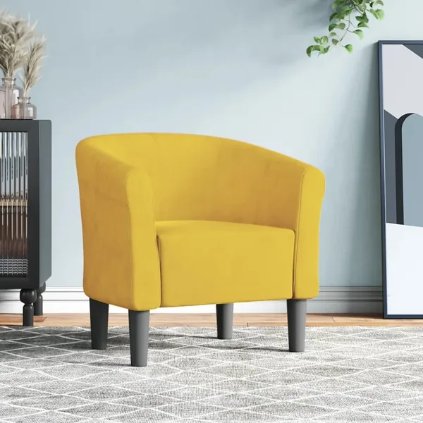 Chaise cabriolet jaune velours