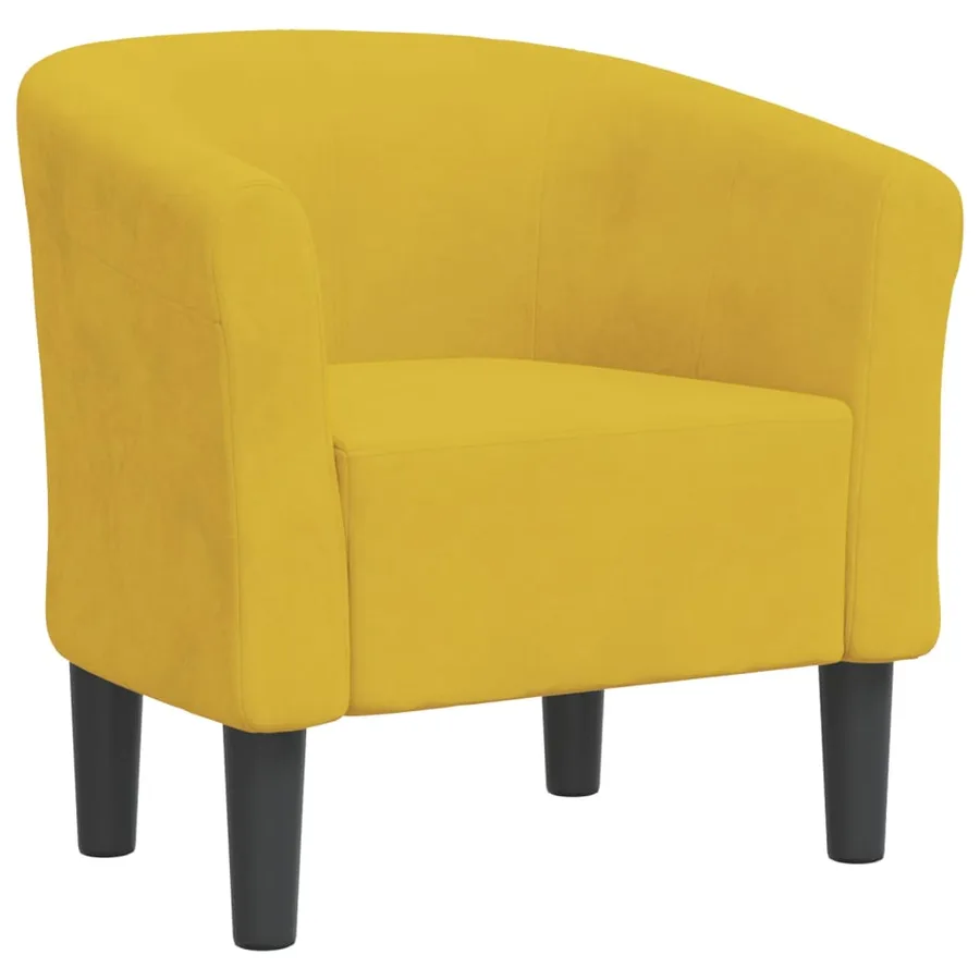 Chaise cabriolet jaune velours - 2