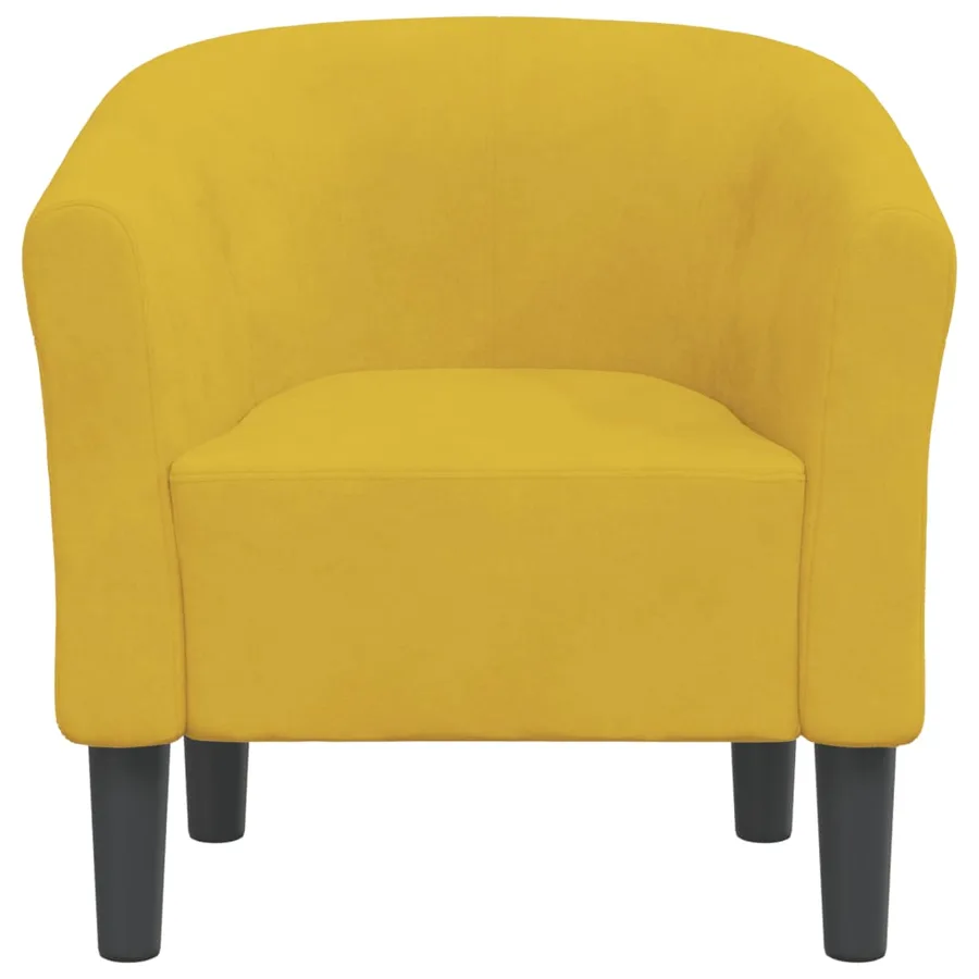 Chaise cabriolet jaune velours - 3