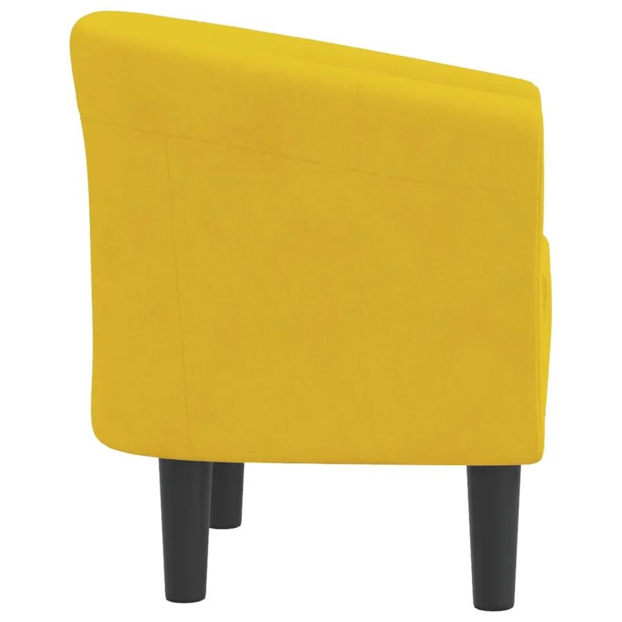 Chaise cabriolet jaune velours - 4