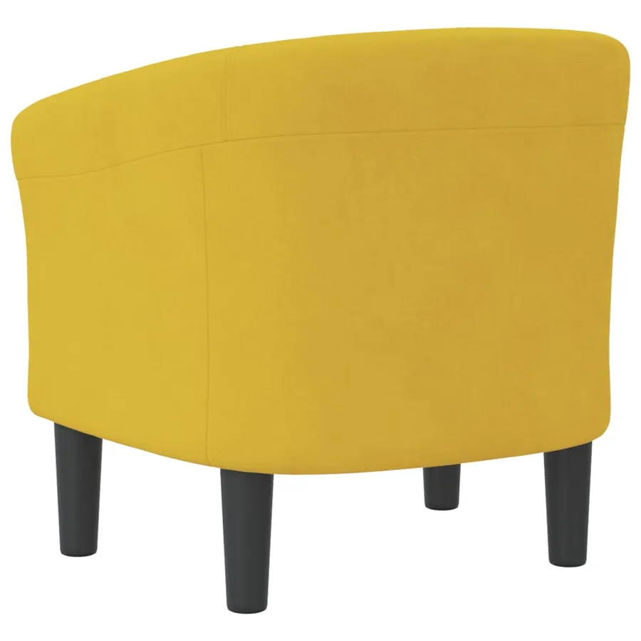 Chaise cabriolet jaune velours - 5