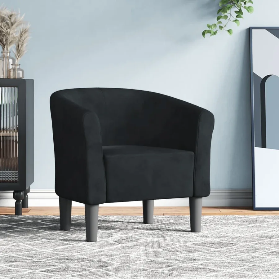 Chaise cabriolet noir velours