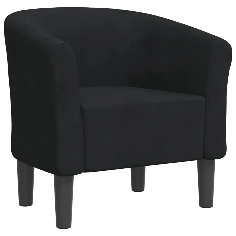 Chaise cabriolet noir velours - 2