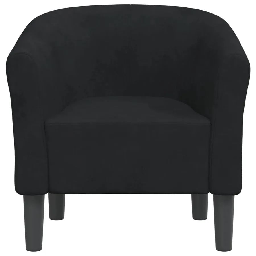 Chaise cabriolet noir velours - 3