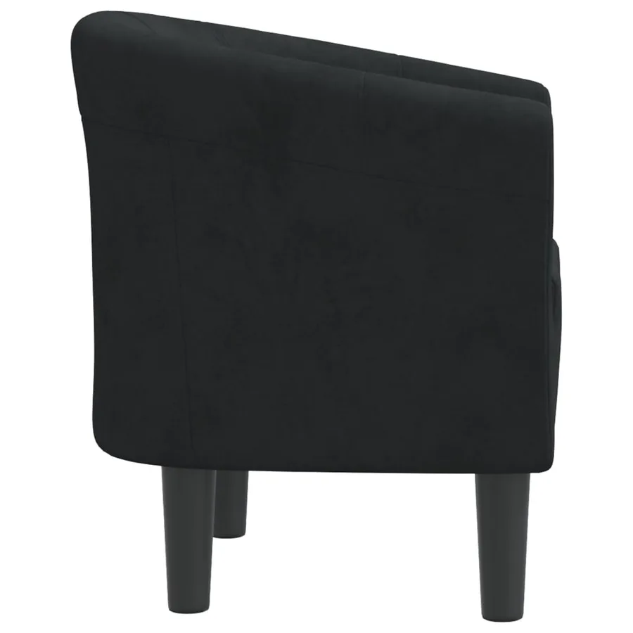 Chaise cabriolet noir velours - 4