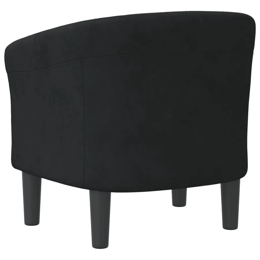 Chaise cabriolet noir velours - 5