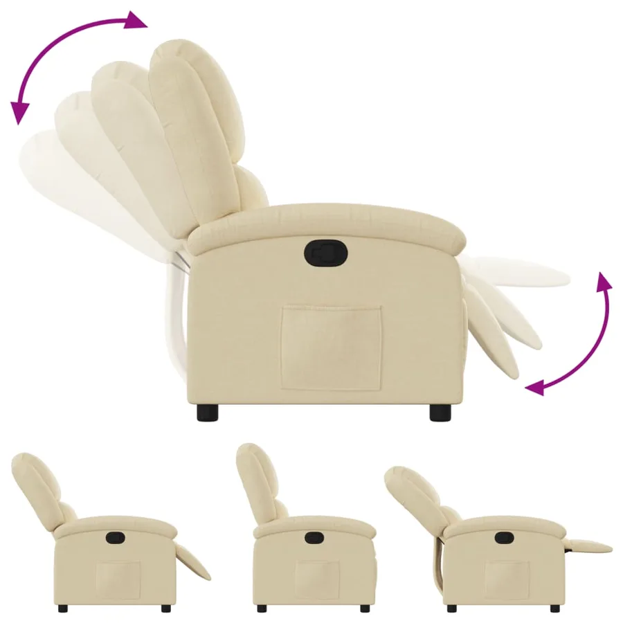 Fauteuil inclinable Crème Tissu - 6