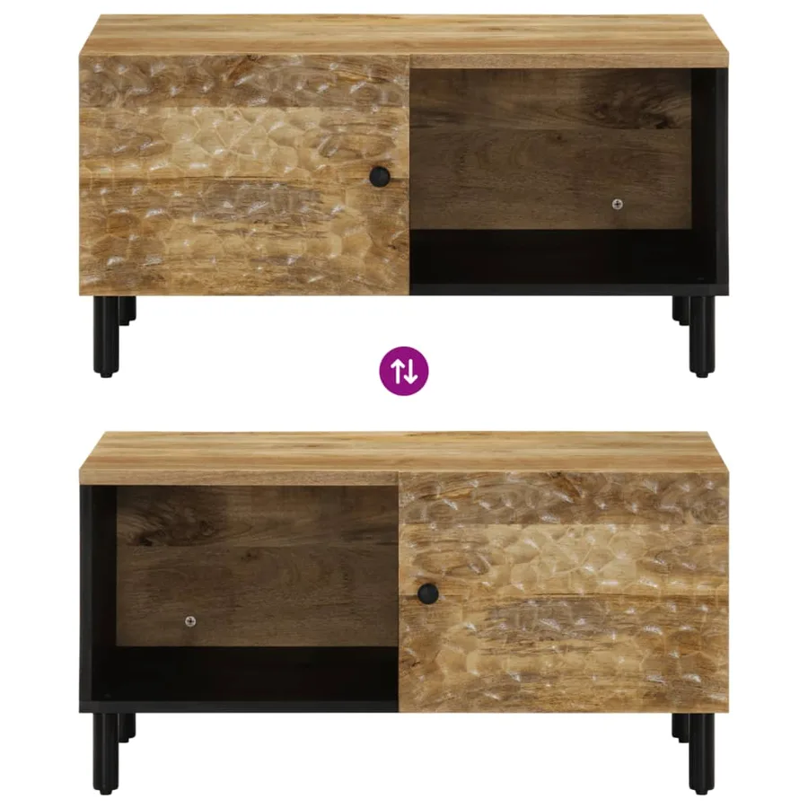 Table basse 80x50x40 cm bois de manguier massif - 6