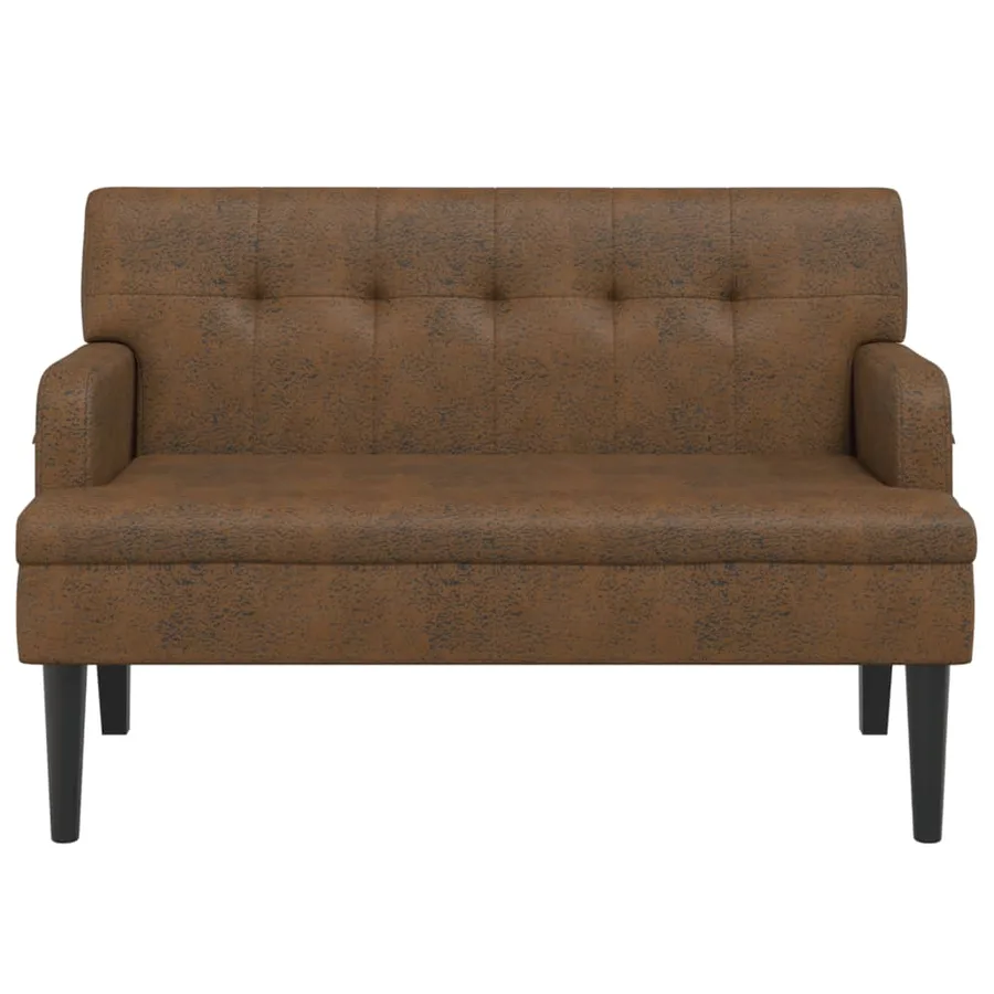 Banc avec dossier marron 112x65,5x75 cm similicuir daim - 3