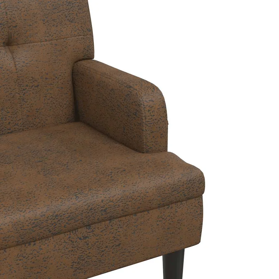 Banc avec dossier marron 112x65,5x75 cm similicuir daim - 6