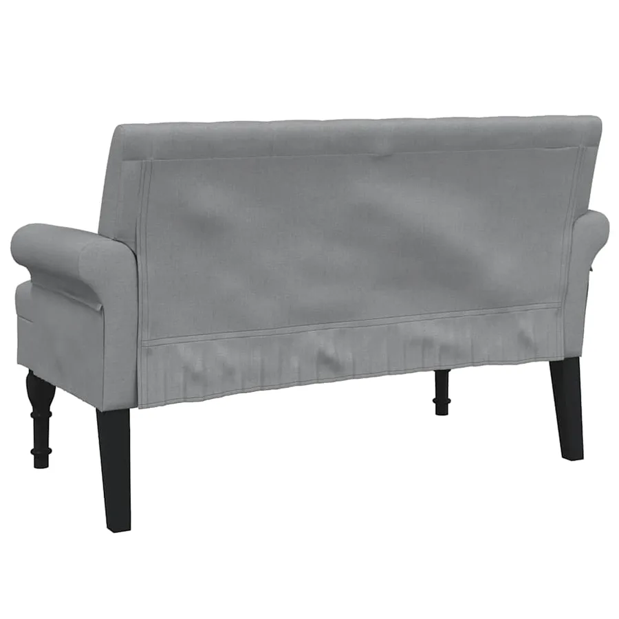 Banc avec dossier gris clair 120x62x75,5 cm tissu - 5