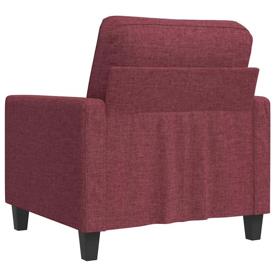 Fauteuil Rouge bordeaux 60 cm Tissu - 6