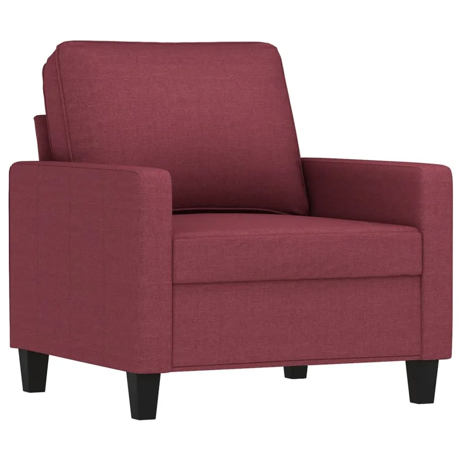 Ensemble de canapés 4 pcs avec coussins Rouge bordeaux Tissu - 3