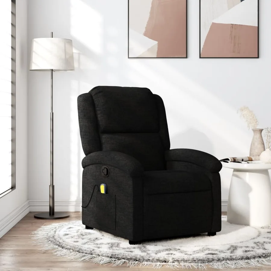 Fauteuil de massage inclinable en tissu noir