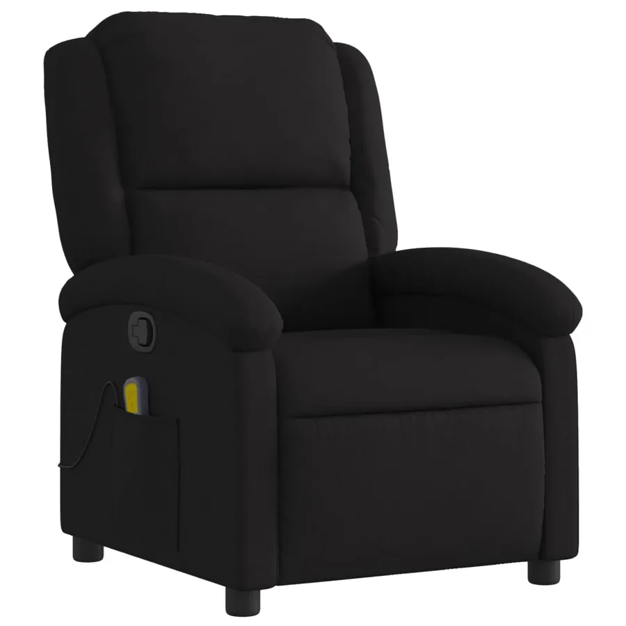 Fauteuil de massage inclinable en tissu noir - 3