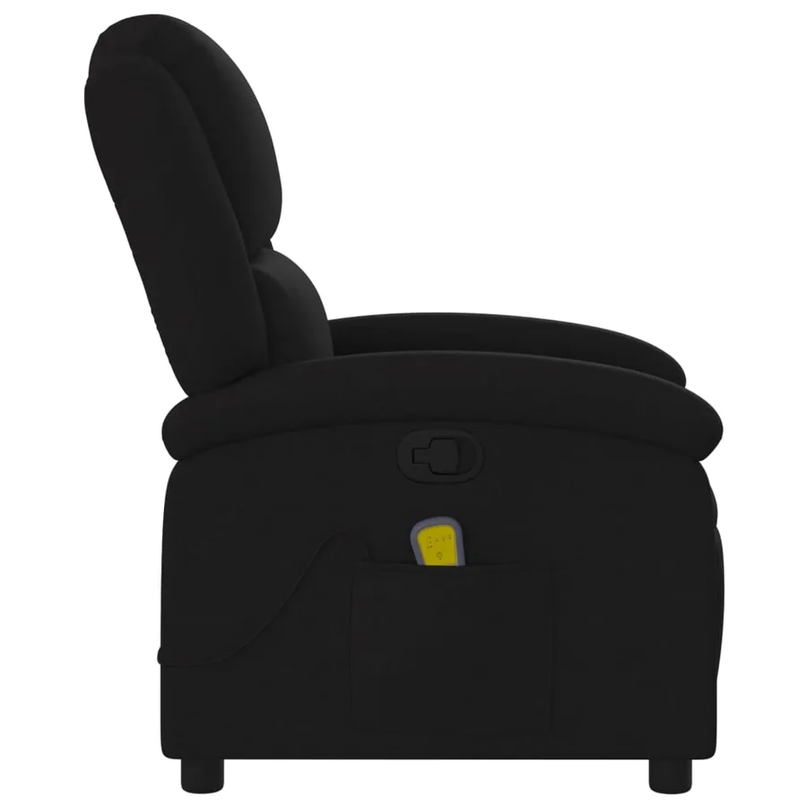 Fauteuil de massage inclinable en tissu noir - 8