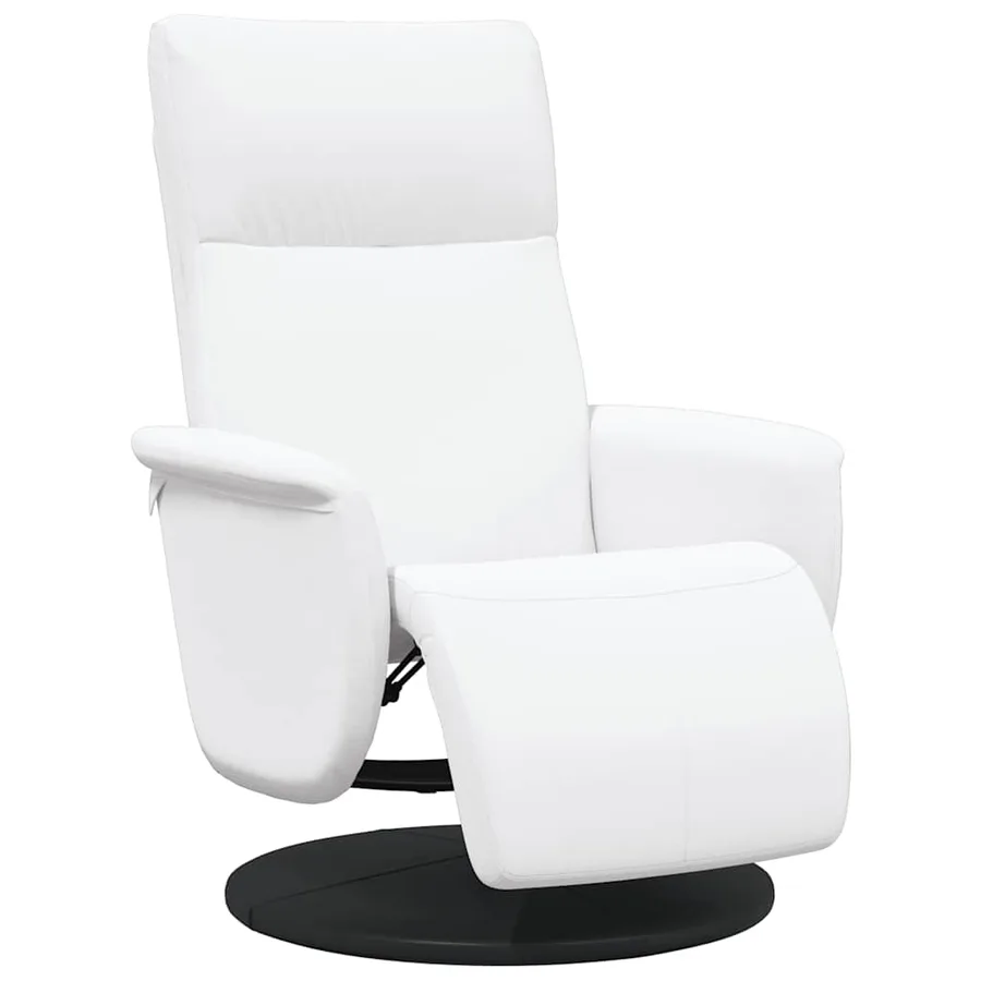 Fauteuil inclinable avec repose-pieds blanc similicuir - 2