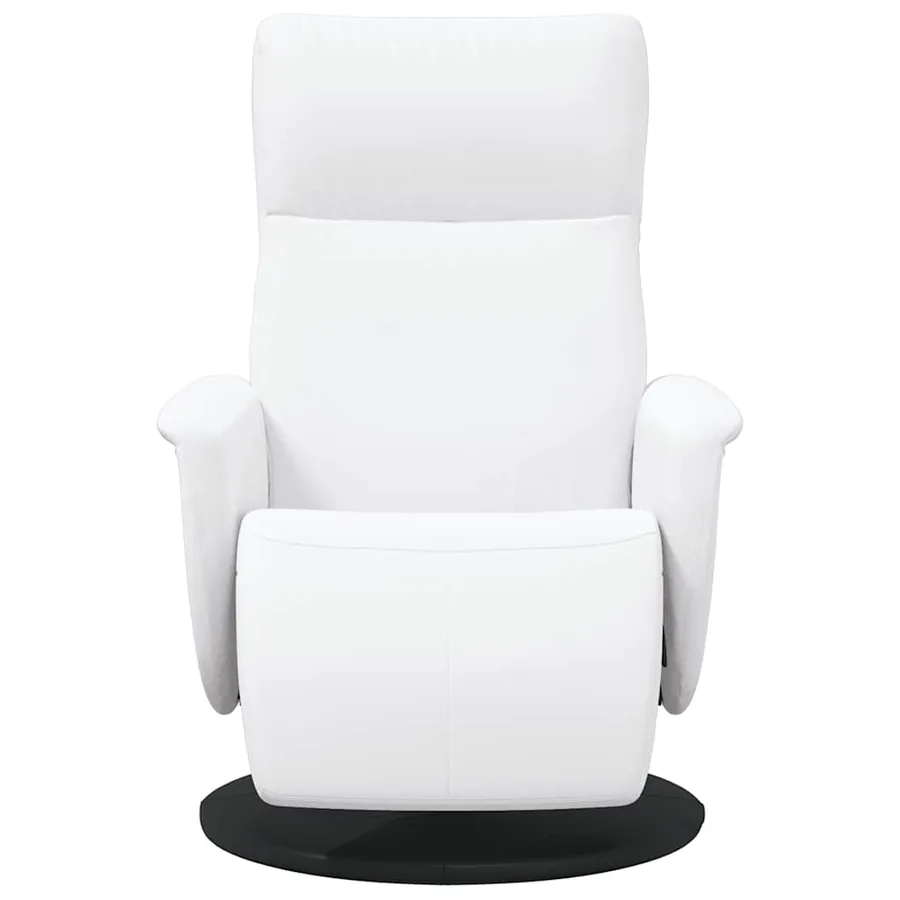 Fauteuil inclinable avec repose-pieds blanc similicuir - 4