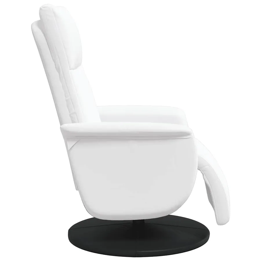 Fauteuil inclinable avec repose-pieds blanc similicuir - 5