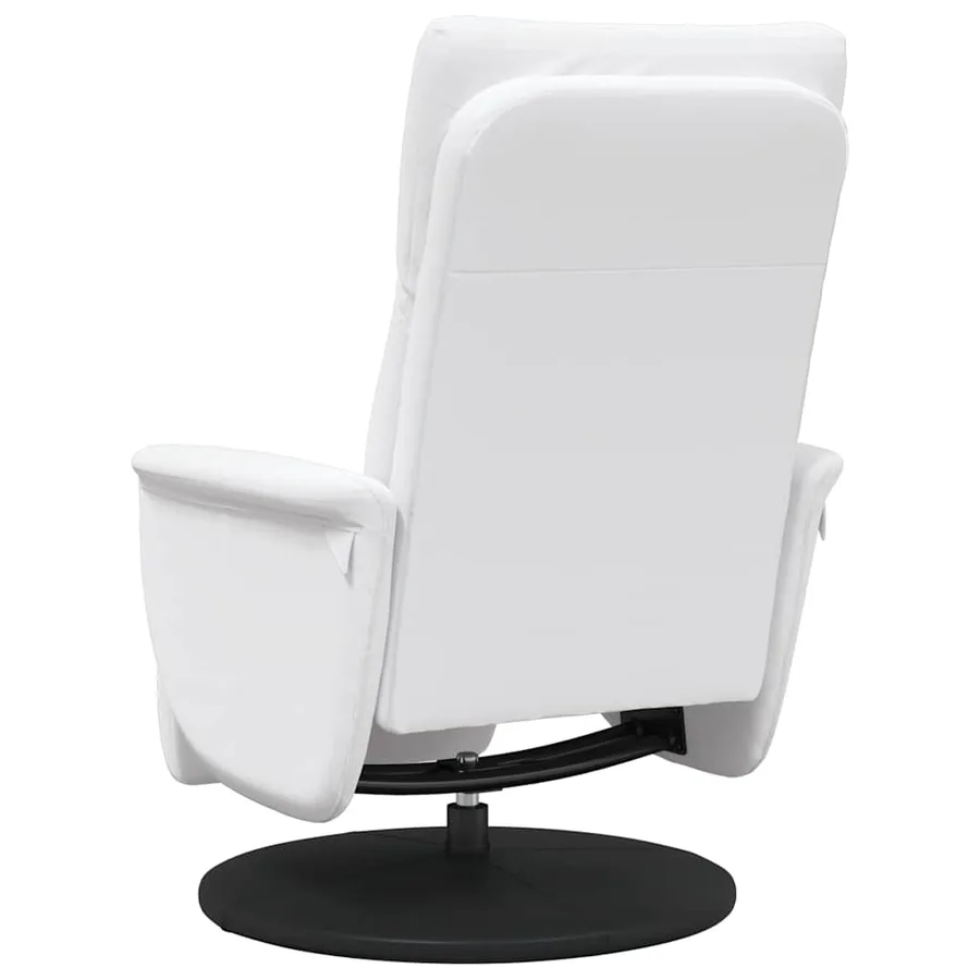 Fauteuil inclinable avec repose-pieds blanc similicuir - 6