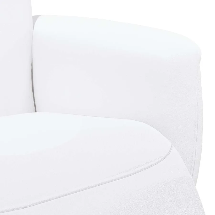 Fauteuil inclinable avec repose-pieds blanc similicuir - 8