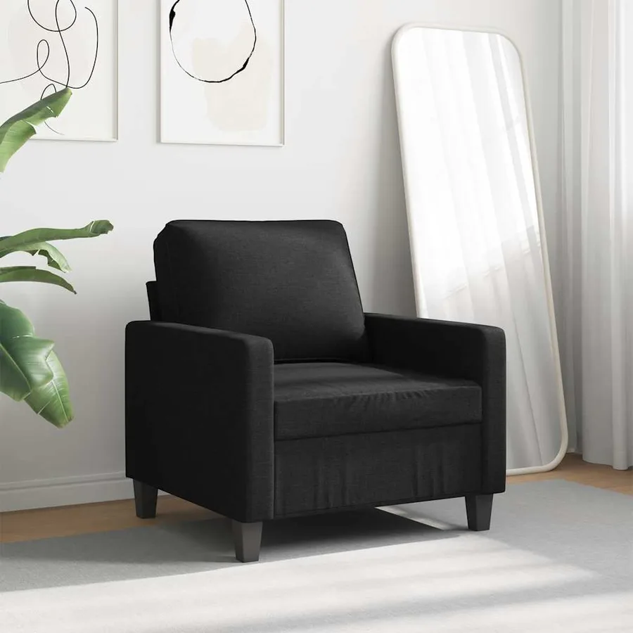 Fauteuil Noir 60 cm Tissu - 3