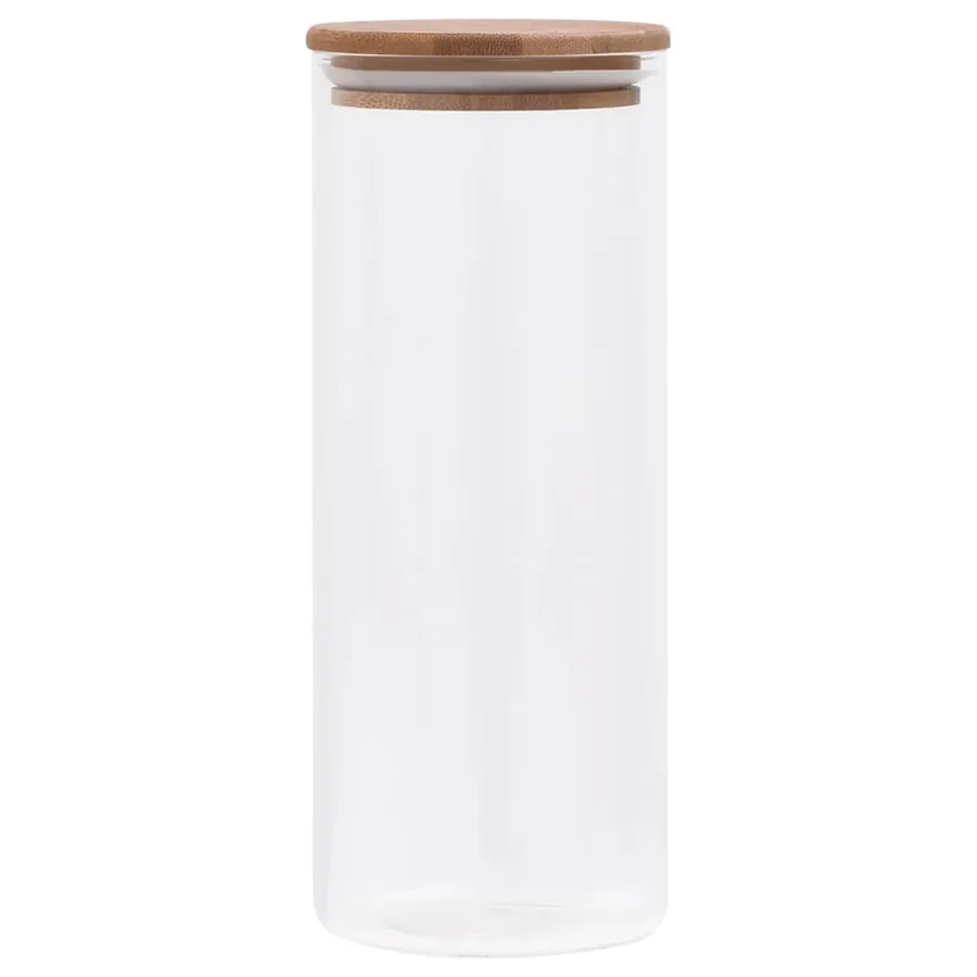 Pots de conservation en verre couvercle en bambou 6 pcs 1000 ml - 3