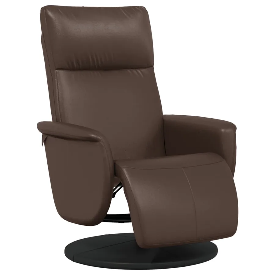 Fauteuil inclinable avec repose-pieds marron similicuir - 2