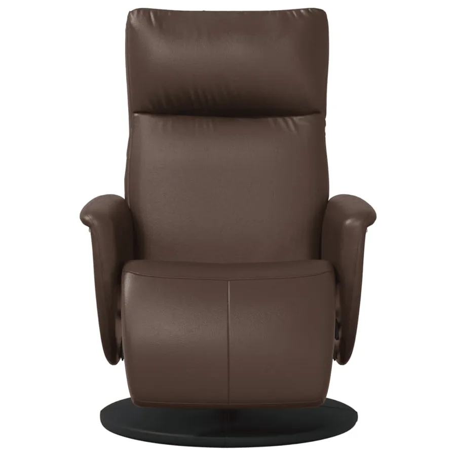 Fauteuil inclinable avec repose-pieds marron similicuir - 3