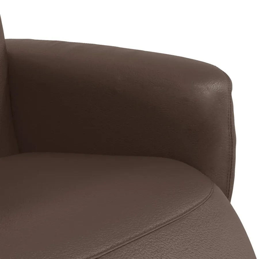 Fauteuil inclinable avec repose-pieds marron similicuir - 7