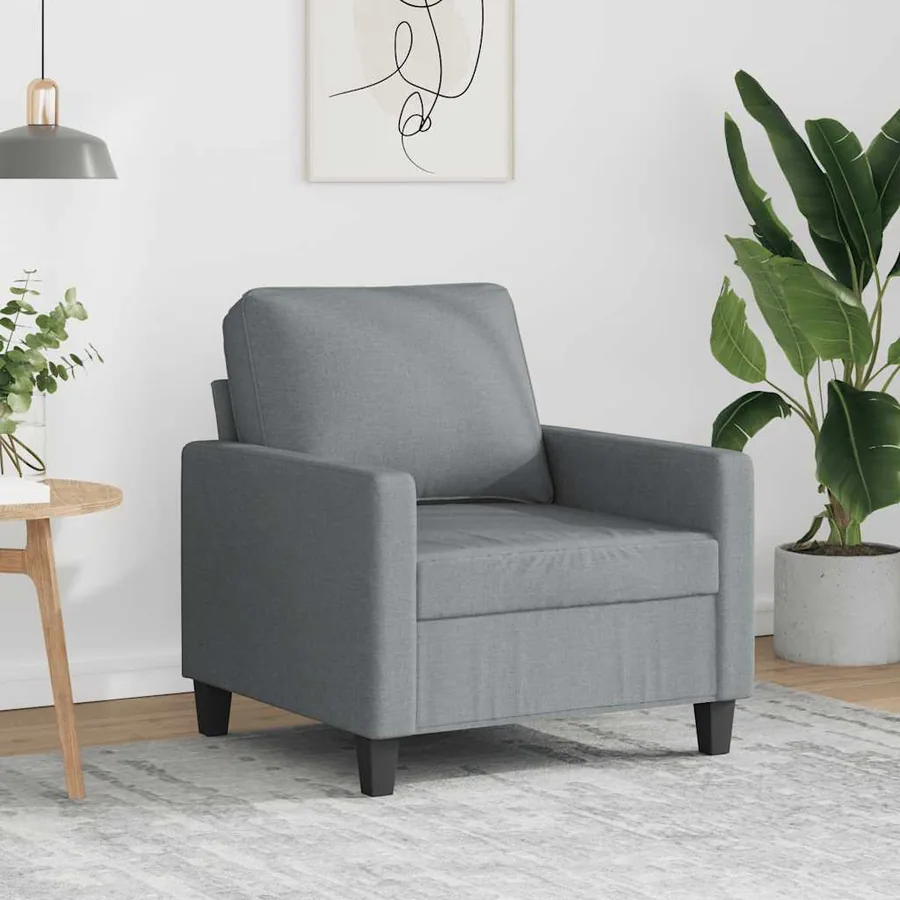 Fauteuil Gris clair 60 cm Tissu