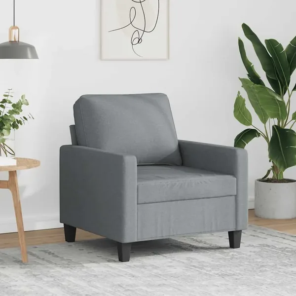 Fauteuil Gris clair 60 cm Tissu