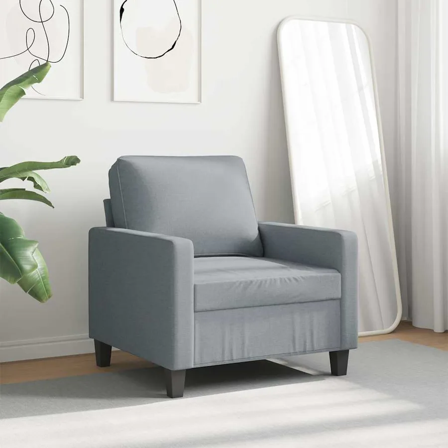 Fauteuil Gris clair 60 cm Tissu - 3