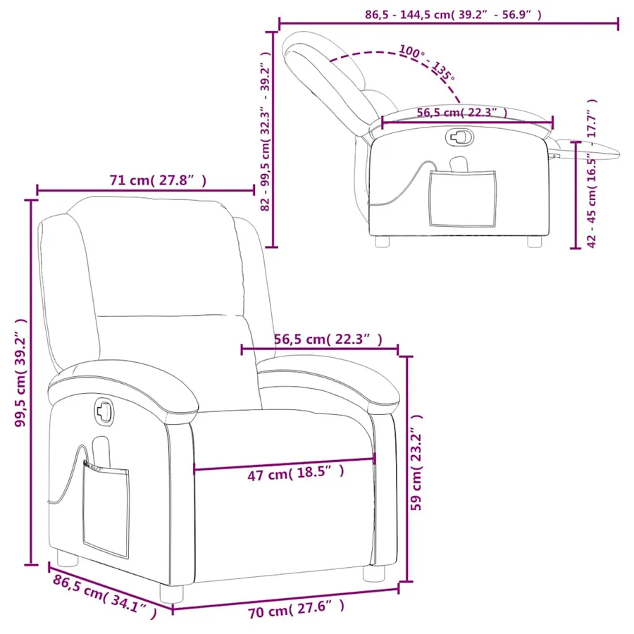 Fauteuil de massage inclinable Vert foncé Tissu - 13