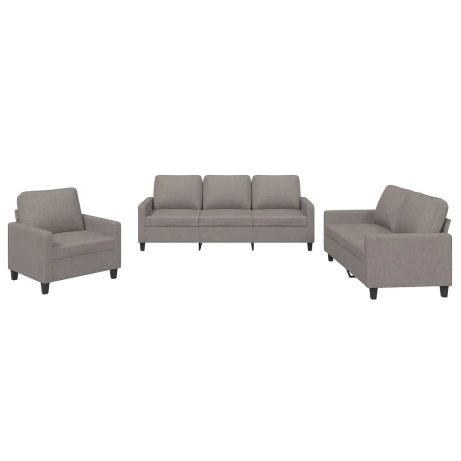 Ensemble de canapés 3 pcs avec coussins Taupe Tissu - 2
