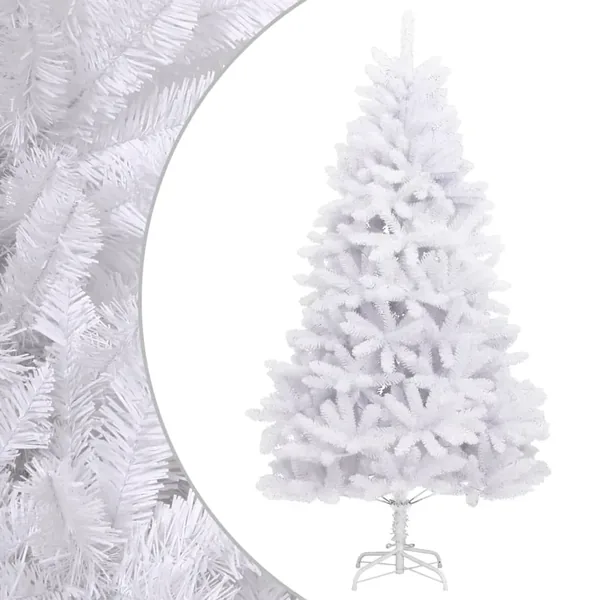 Sapin de Noël artificiel à charnières avec support blanc 240 cm