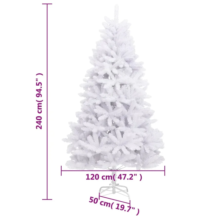 Sapin de Noël artificiel à charnières avec support blanc 240 cm - 9