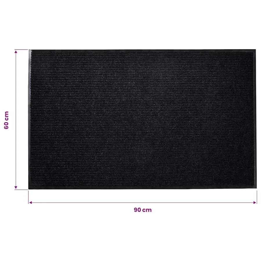 Tapis d'entrée noir 90 x 60 cm PVC - 7